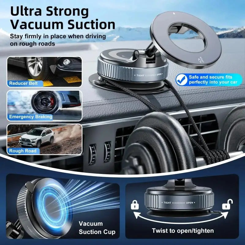 360° Magnetic Car Phone Holder – Secure Suction Mount for Hands-Free Driving