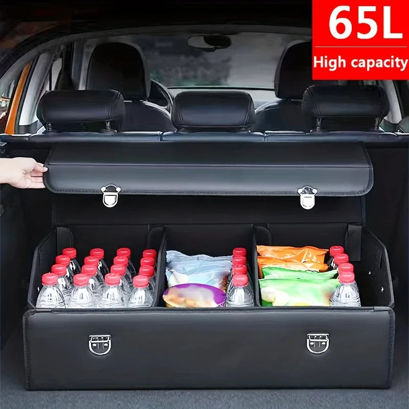 Luxury Foldable Car Boot Organiser | Multi-Compartment Trunk Storage