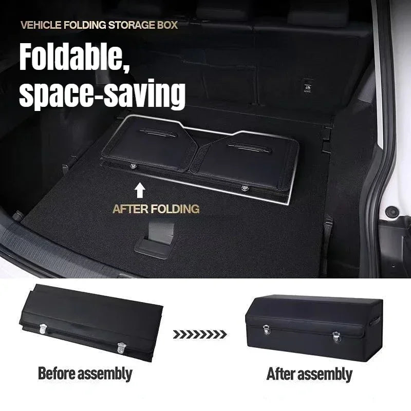 Luxury Foldable Car Boot Organiser | Multi-Compartment Trunk Storage