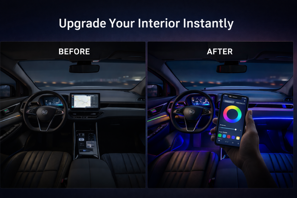 Ambient Interior Lighting Kit (App Controlled) – Fits MG4 & Most Cars